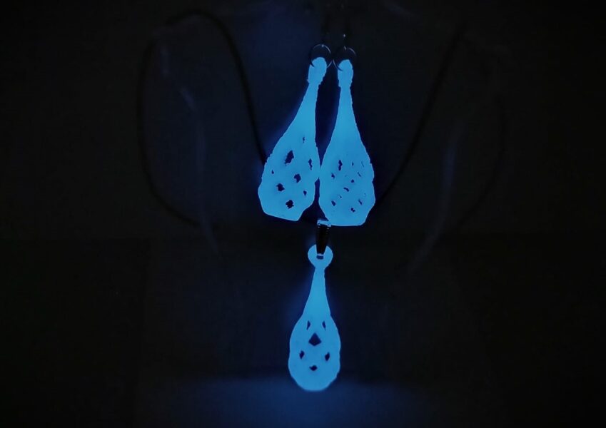 3D auskari vai komplekts ar kulonu