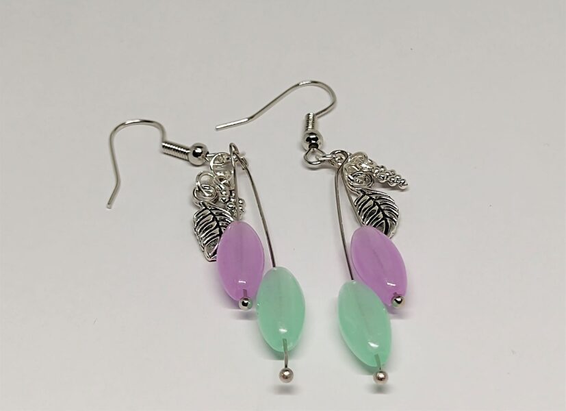 Auskari Violeti zaļie